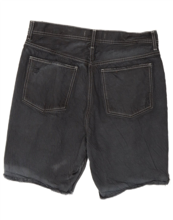 ZARA Distressed Denim Shorts til mænd EU 40 Medium W31 Grå Bomuld
