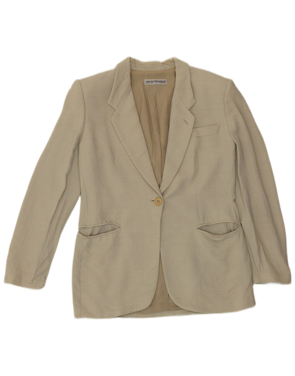 Emporio Armani Dame 1-knaps blazerjakke IT 42 Medium Grøn