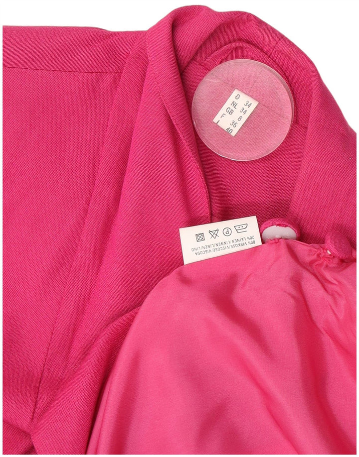 Vintage dame 3-knaps blazerjakke UK 8 Small Pink Viscose