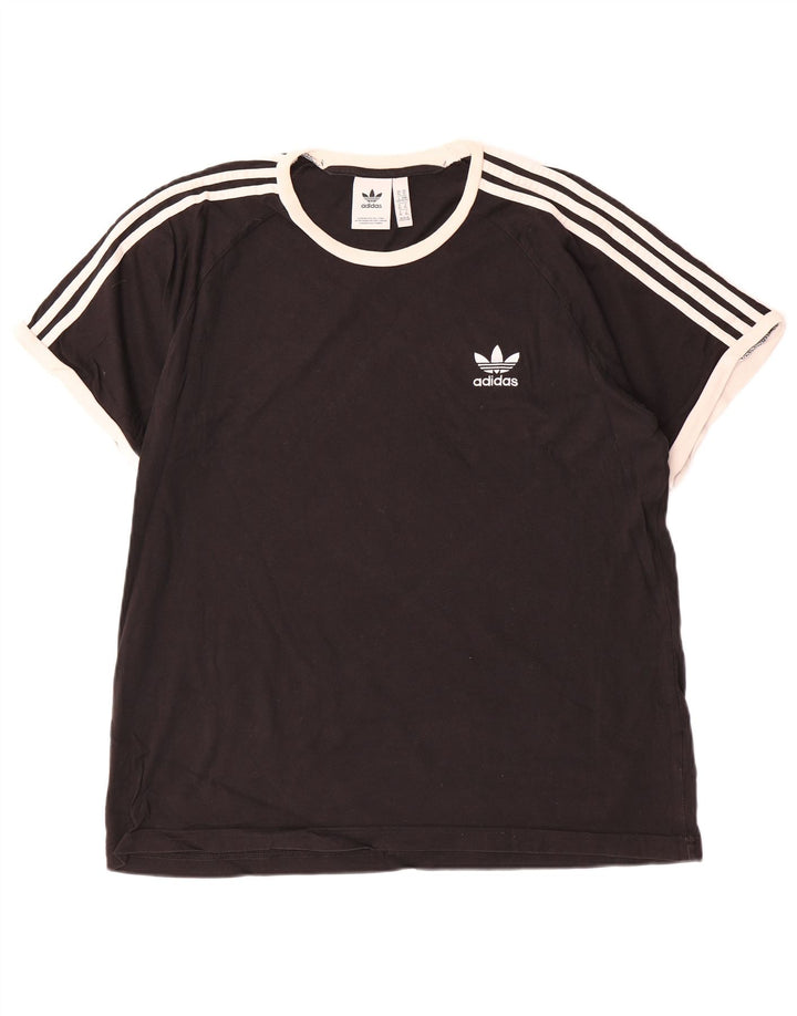 Adidas Herre T-Shirt Top XL Sort Bomuld