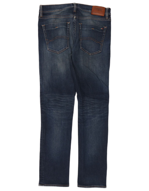 Tommy Hilfiger Herre Slim Jeans W34 L32 Marineblå Bomuld