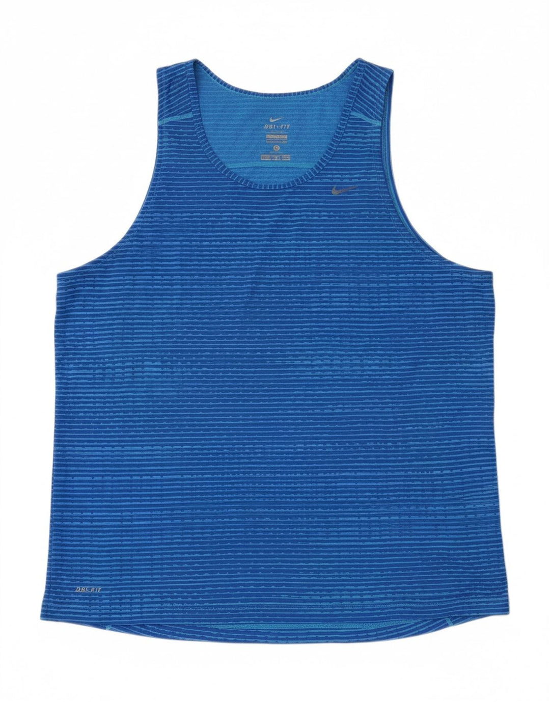 NIKE Womens Dri Fit Vest Top UK 18 XL Blue Striped