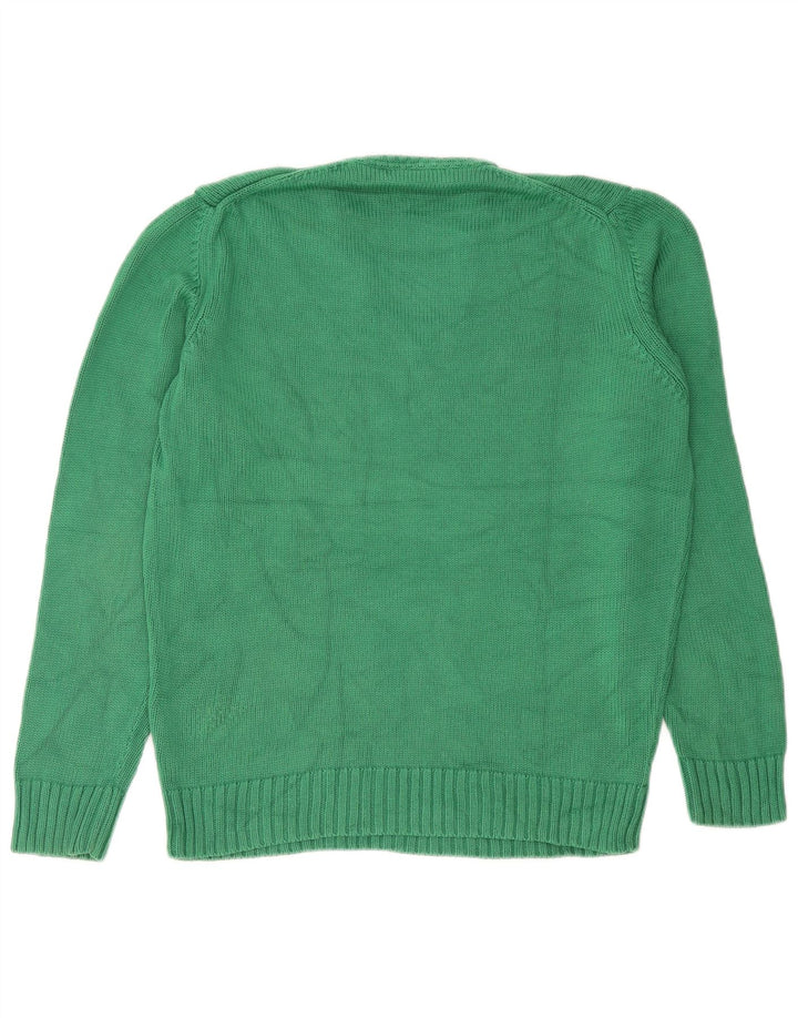 Zara Herre V-hals sweater Stor grøn bomuld
