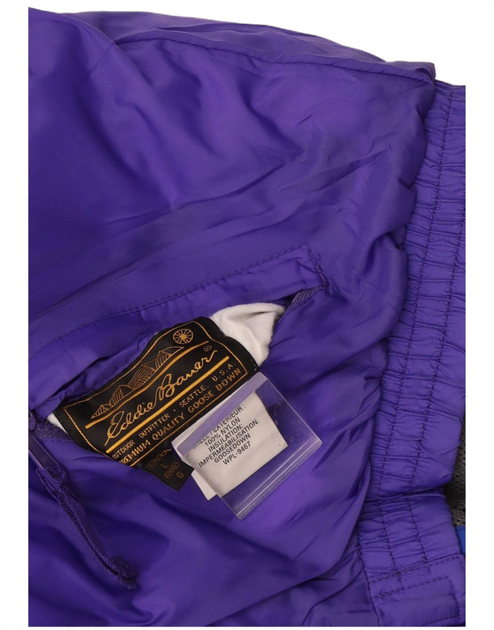 Eddie Bauer Dame Oversized hættetrøje polstret jakke UK 16 Large Purple