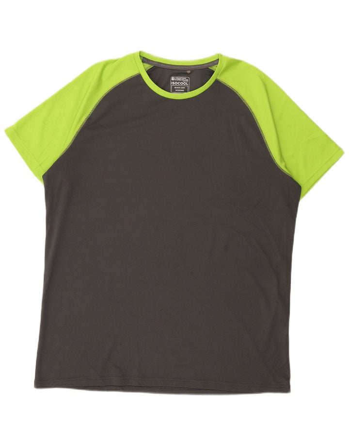 Mountain Warehouse Herre T-Shirt Top XL Grå Colourblock Polyester
