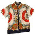 Vintage kvinders abstrakt mønster skjorte bluse UK 16 Large Multicolor