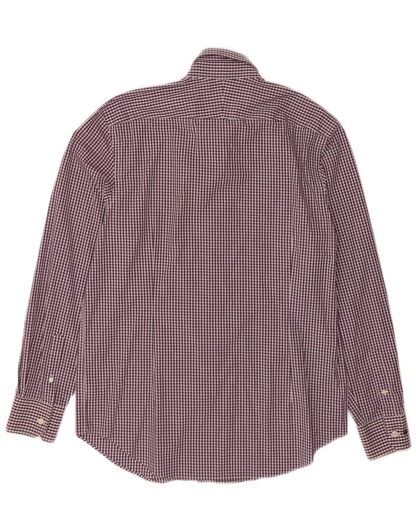 Jeff Banks Herreskjorte str. 41 16 Large Purple Gingham Cotton
