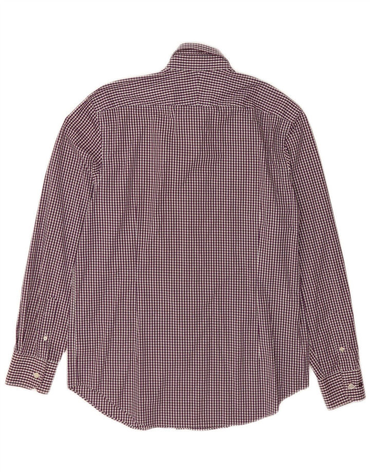 Jeff Banks Herreskjorte str. 41 16 Large Purple Gingham Cotton