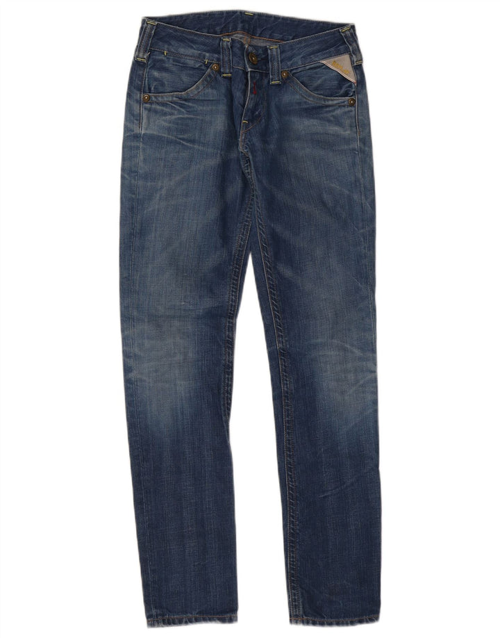 Replay Womens Straight Jeans W26 L30 Blue Cotton