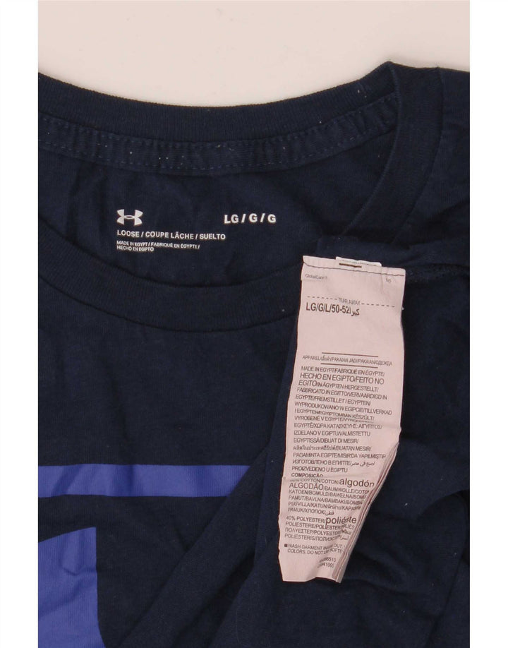 Under Armour Herre grafisk T-shirt Top Stor marineblå bomuld