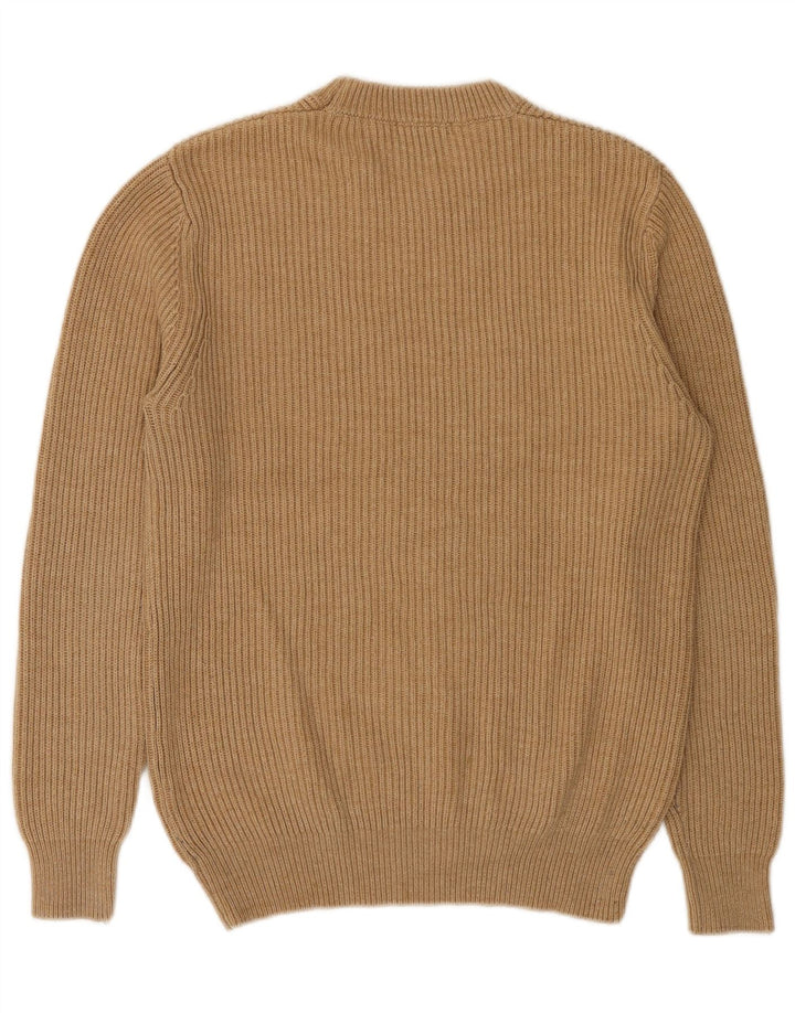 Zara Herre Crew Neck Jumper Sweater Lille Beige Polyester