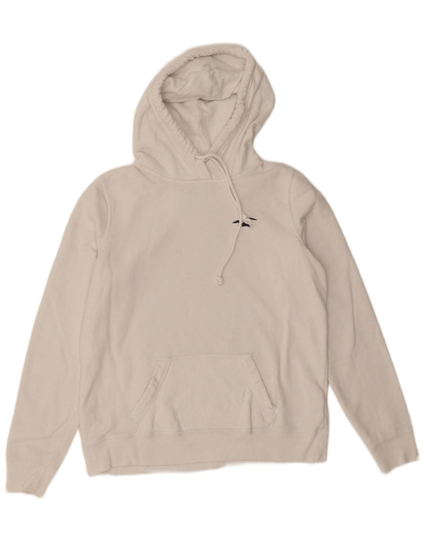 Hollister Grafisk hættetrøje til kvinder UK 14 Medium White Bomuld