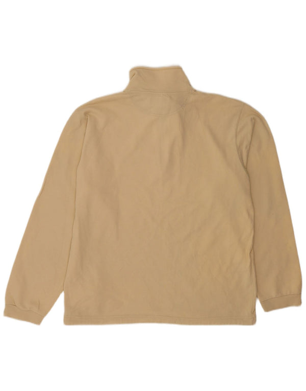 Champion Herre Zip Neck Sweatshirt Jumper XL Beige Bomuld