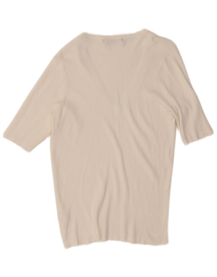 Marks & Spencer T-shirt top til kvinder DK 16 Stor hvid viskose