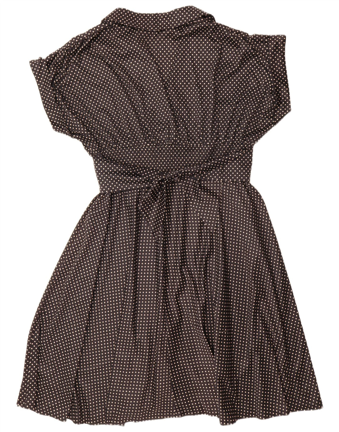 Vintage Dame A-Line Kjole UK 18 XL sort plettet polyester