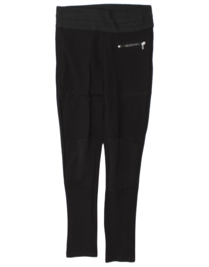 Zara Womens Leggings UK 10 Small Black Pinstripe