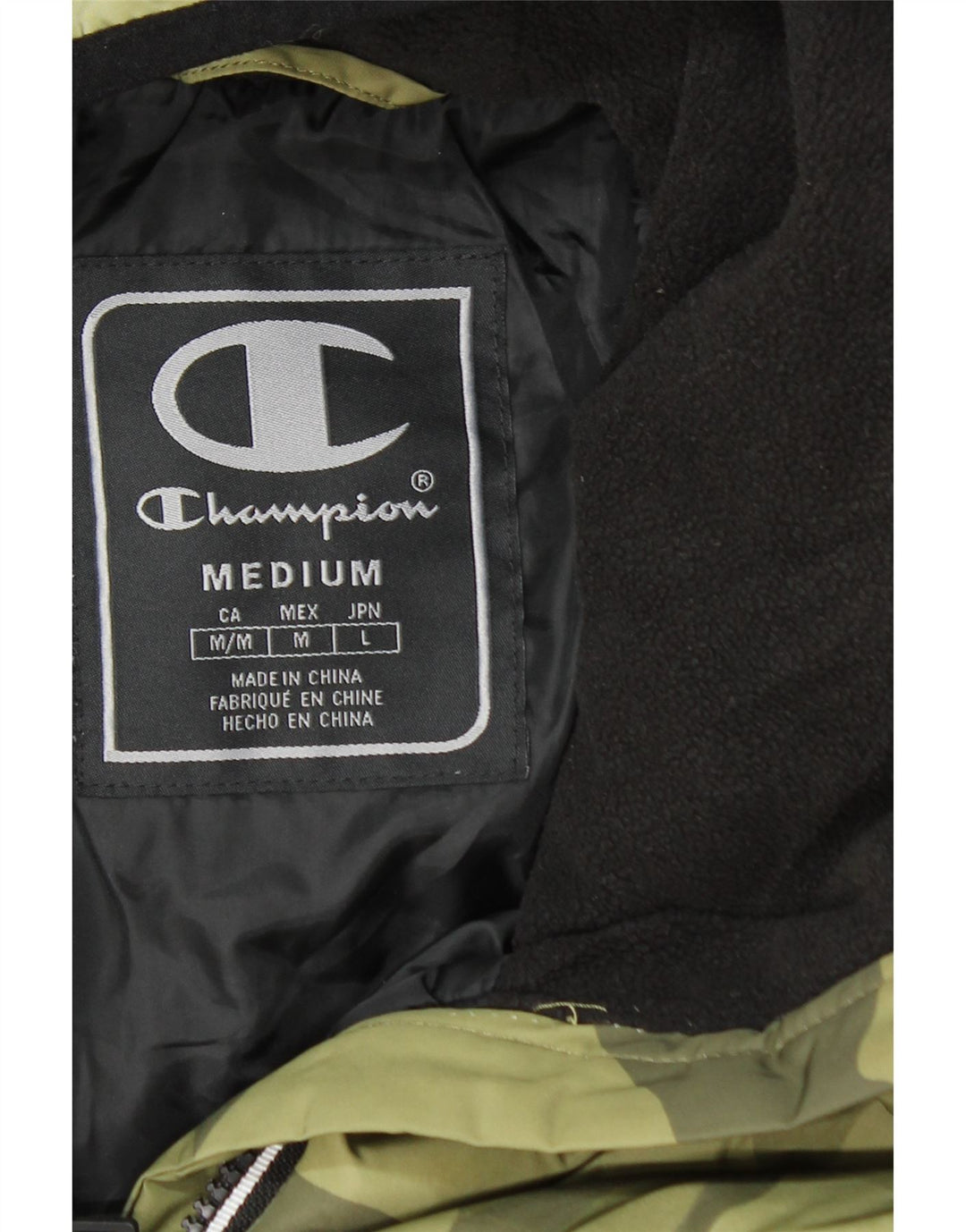Champion Herre hættetrøje polstret jakke UK 38 Medium Khaki Camouflage