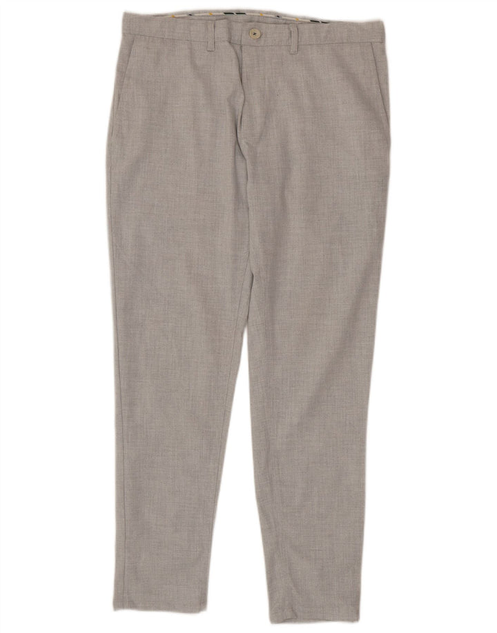 Zara Herre Slim Fit Chino Bukser EU 40 Medium W31 L29 Grå Polyester