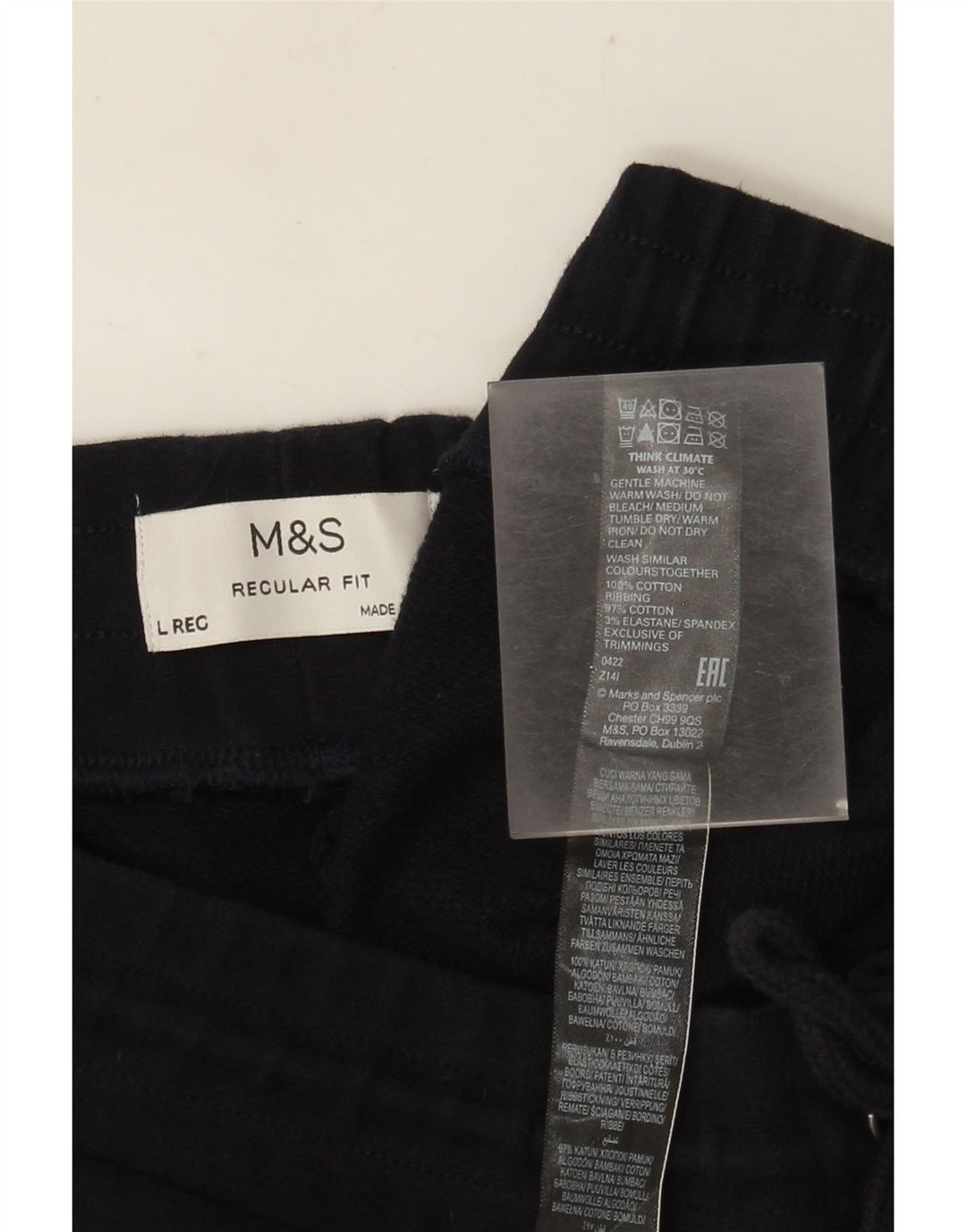 Marks & Spencer Womens Crop træningsdragt Bukser UK 16 Large Navy Blue