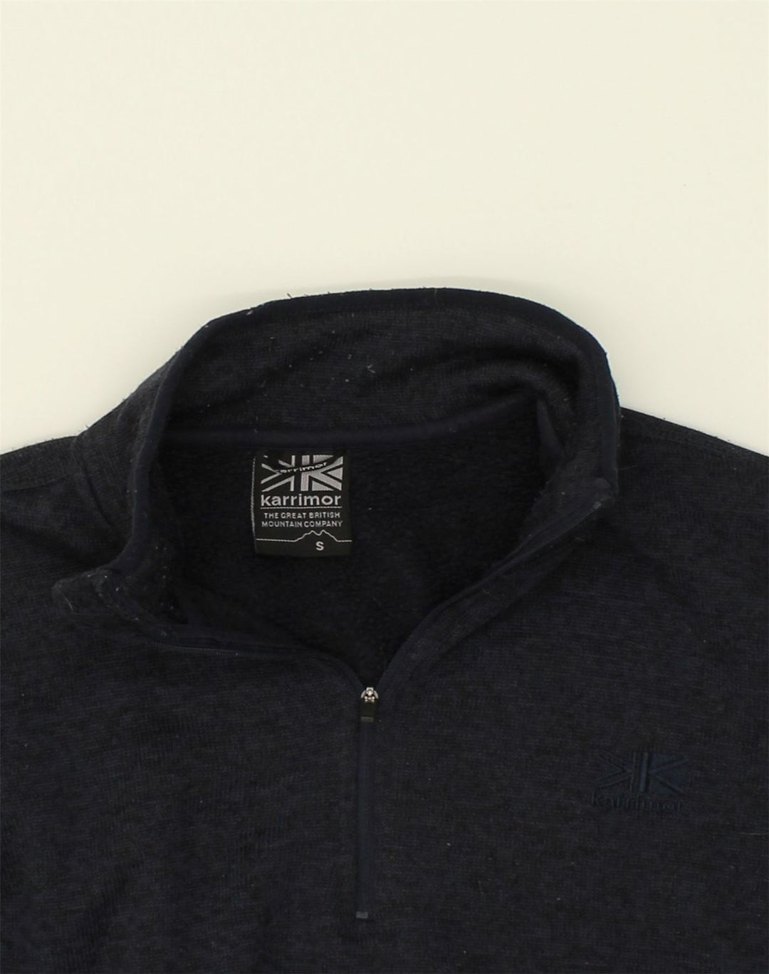 KARRIMOR Mens Zip Neck Jumper Sweater Small Grey Polyester | Vintage Karrimor | Thrift | Second-Hand Karrimor | Used Clothing | Messina Hembry 