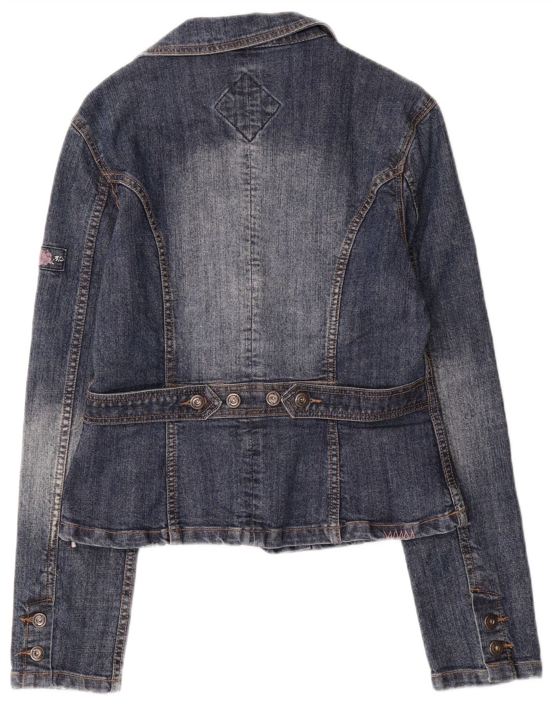 Vintage Dame denimjakke UK 14 Stor Blå Bomuld