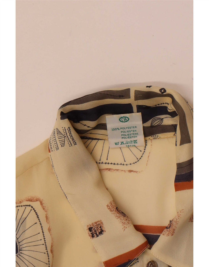 Canda Dame Gennemsigtig Skjorte Bluse IT 42 Medium Off White Geometrisk