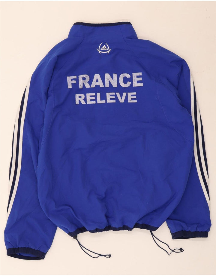 Adidas Herre grafisk træningsdragt Topjakke UK 40/42 Medium Blue Colourblock