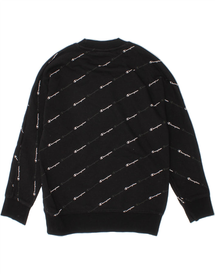 CHAMPION Boys Graphic Sweatshirt Jumper 7-8 Years Small Black Cotton Vintage Champion and Second-Hand Champion from Messina Hembry 