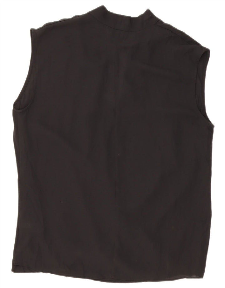 MOSSIMO Dame ærmeløs bluse Top UK 10 Small Black Polyester