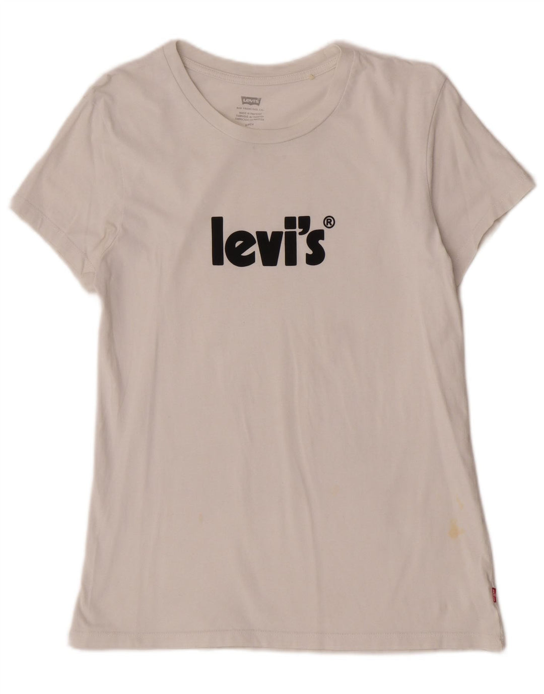 Levi's Dame Grafisk T-Shirt Top UK 10 Small White