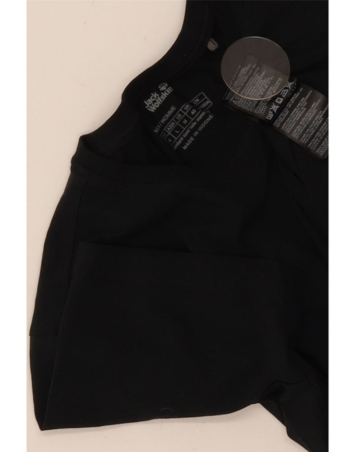 Jack Wolfskin Herre T-Shirt Top UK 40 Medium Sort Bomuld