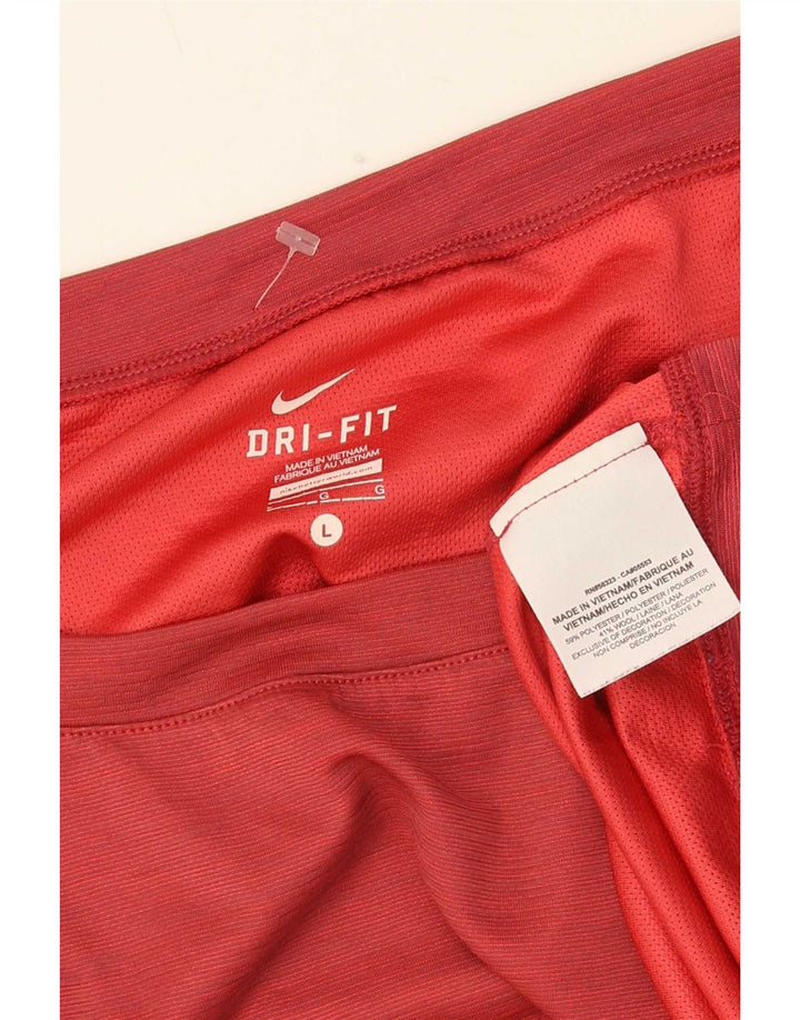 Nike Dame Dri Fit Oversized T-Shirt Top UK 16 Stor Rød Polyester