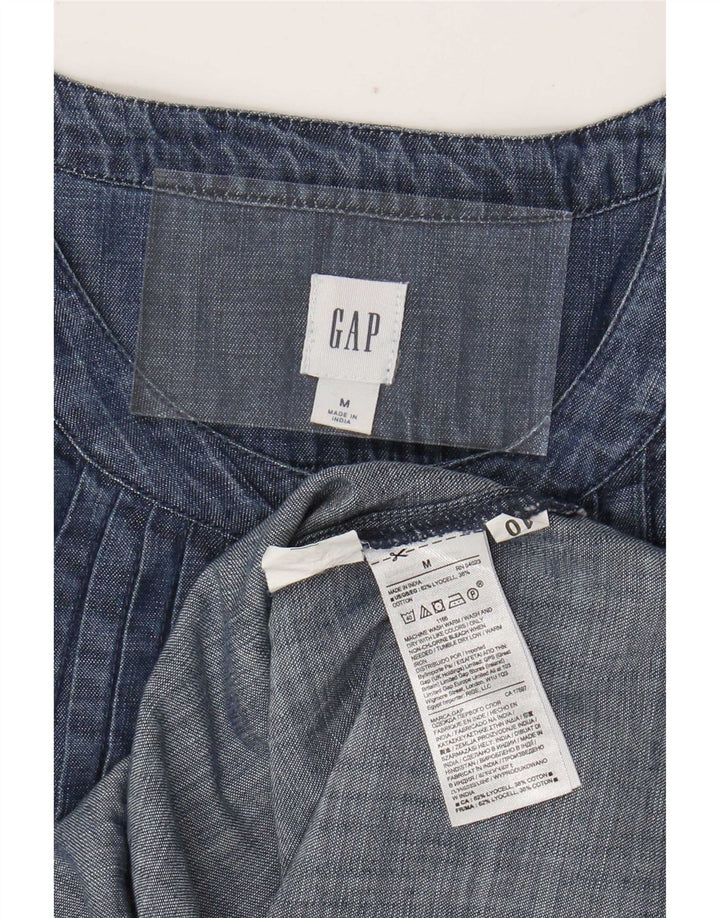 Gap Kvinder Arcade Bluse Top UK 12 Medium Navy Blue Lyocell