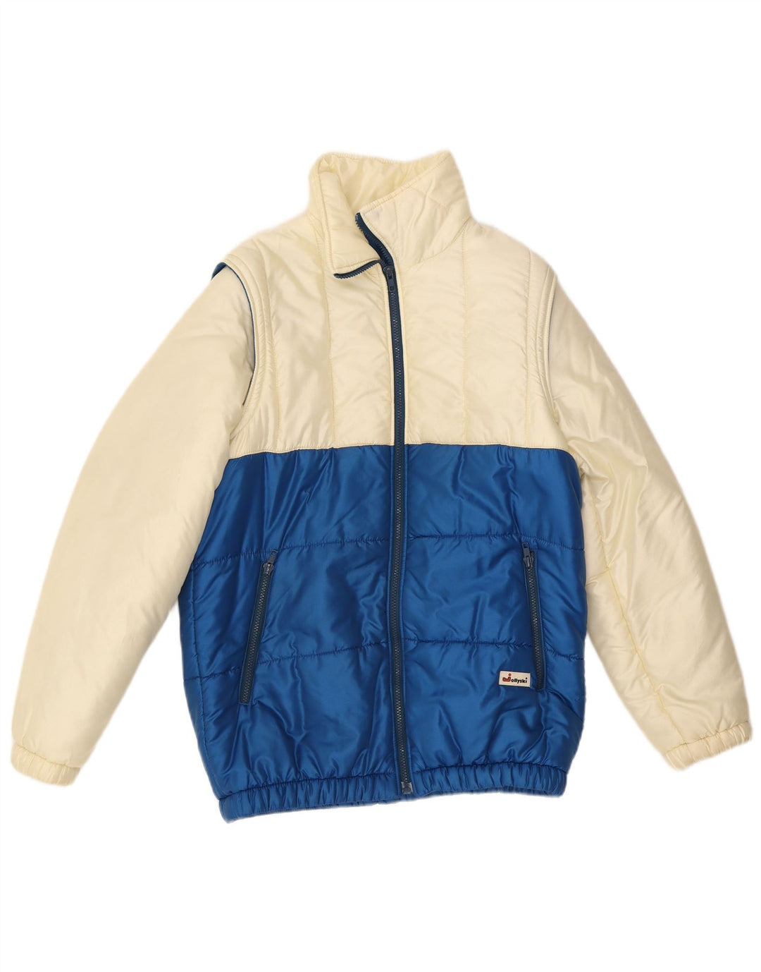 Vintage Skijakke til mænd UK 36 Small Off White Colourblock