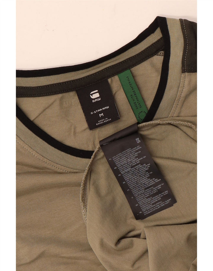 G-Star Herre T-Shirt Top Medium Khaki Colourblock Bomuld