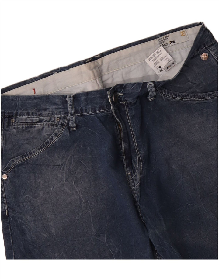 Meltin' Pot Herre Denim Shorts W36 Large Blue Cotton