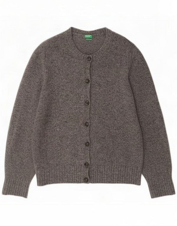 Benetton Womens Oversized Cardigan Sweater UK 14 Medium Grey Uld
