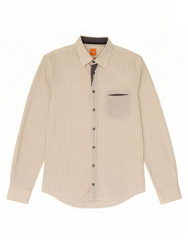 Hugo Boss Dame Slim Fit skjorte Medium White Pinstripe Bomuld