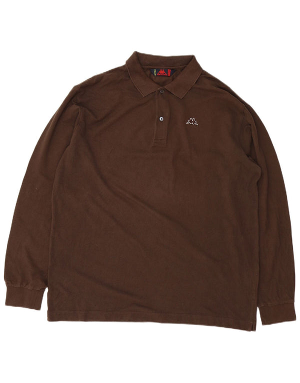 Kappa Langærmet Polo Shirt til mænd XL Brun Bomuld