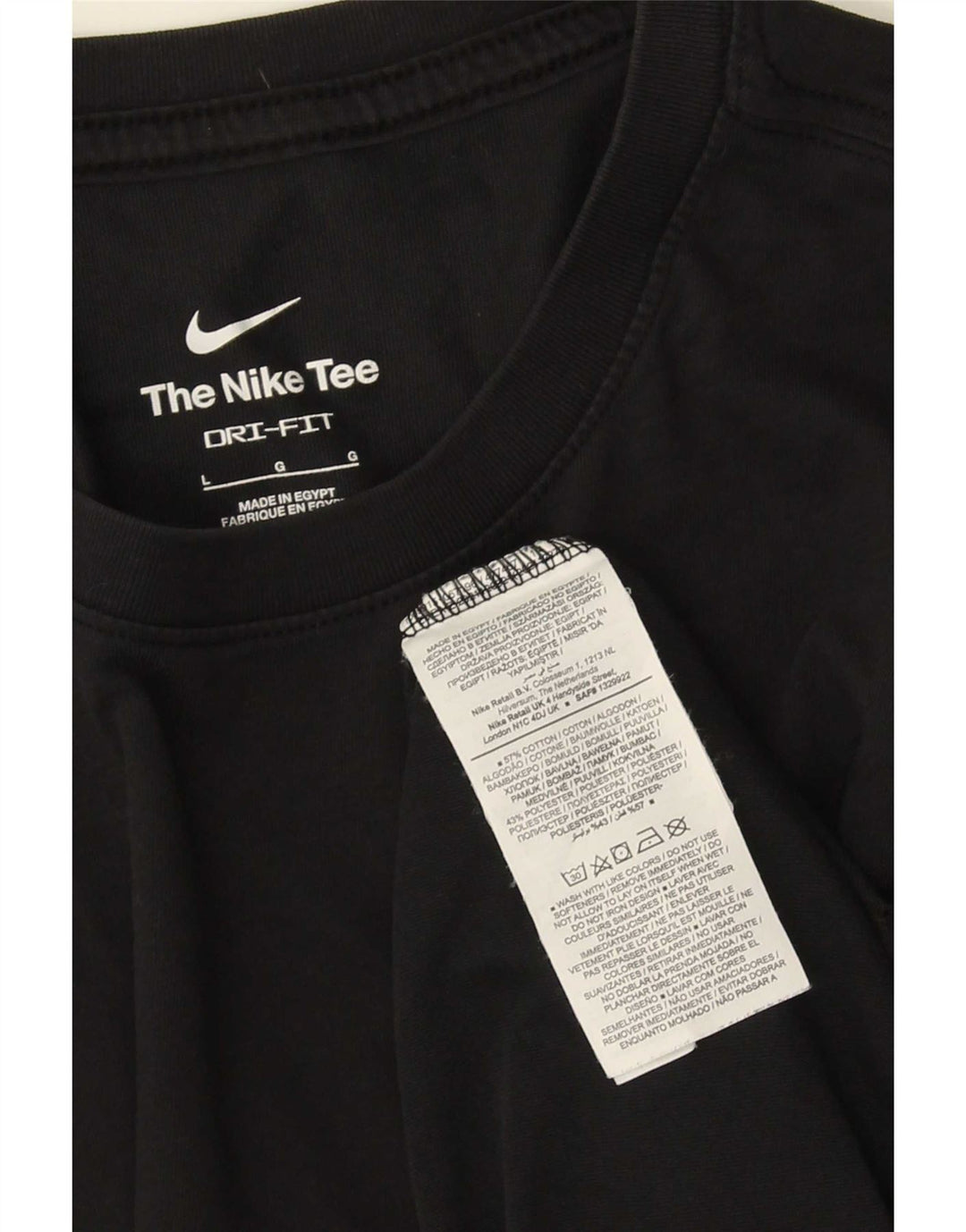 Nike Herre Dri Fit T-Shirt Top Stor Sort Bomuld