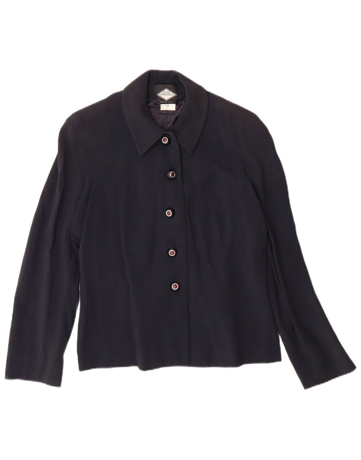 ATOS LOMBARDINI Womens 5 Button Blazer Jacket IT 46 Large Navy Blue