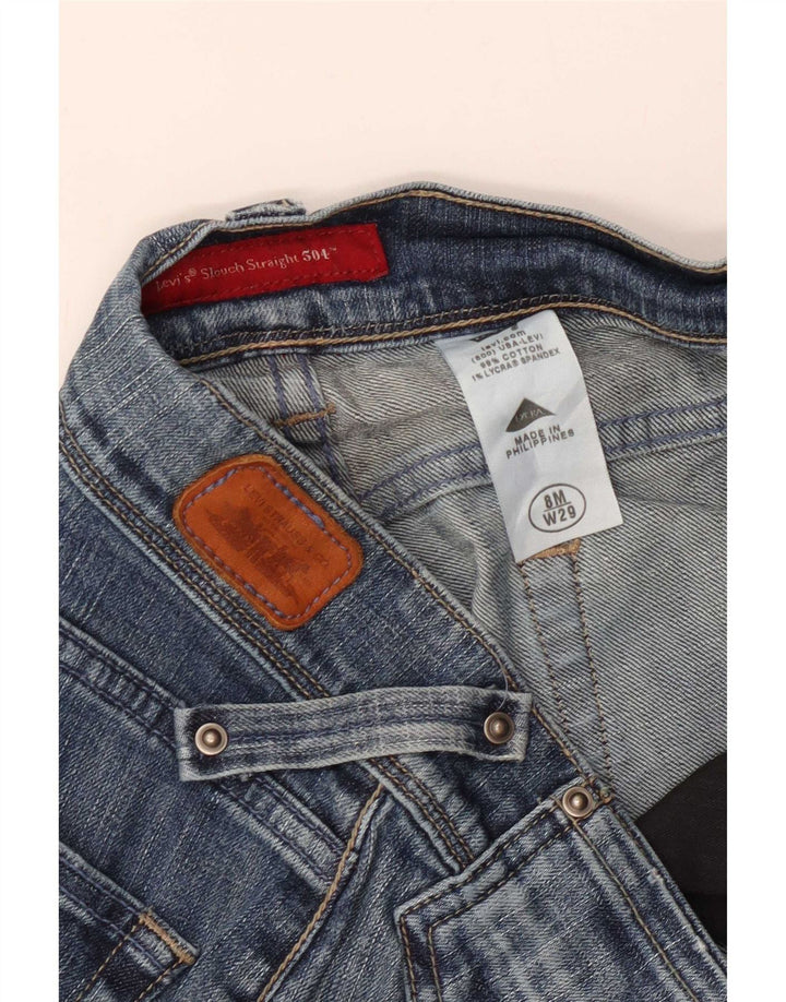 Levi's Dame 504 Straight Jeans W29 L32 Blå Bomuld