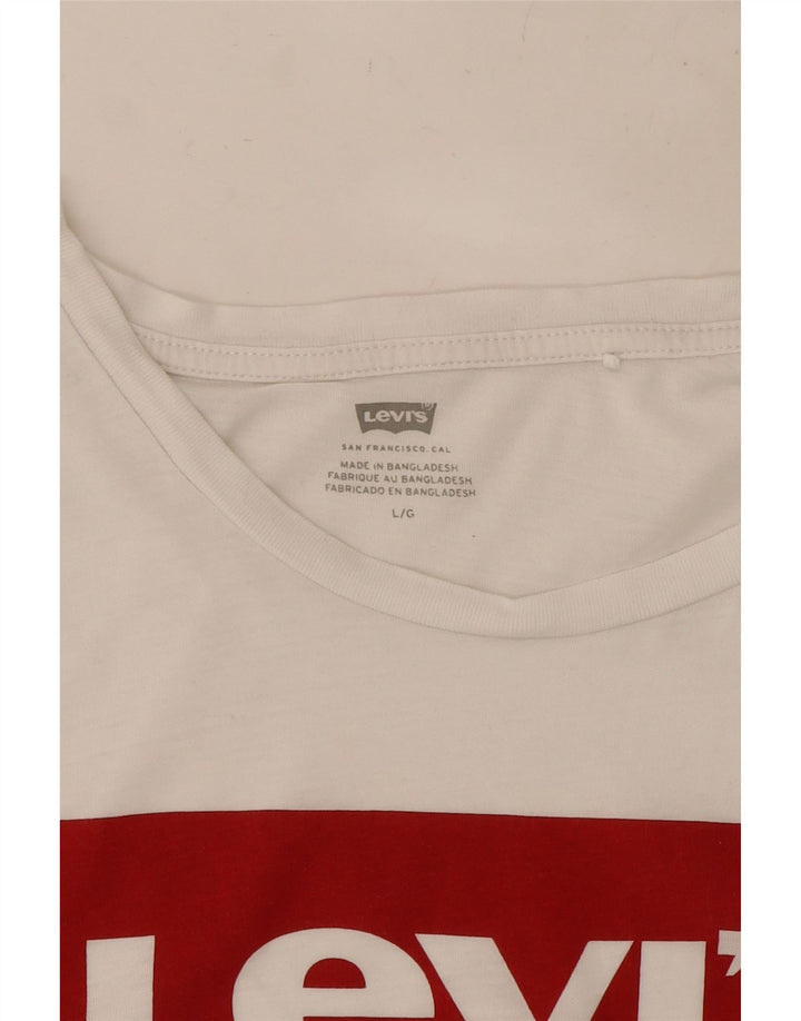 LEVI'S Grafisk T-Shirt Top til kvinder DK 16 Stor Hvid