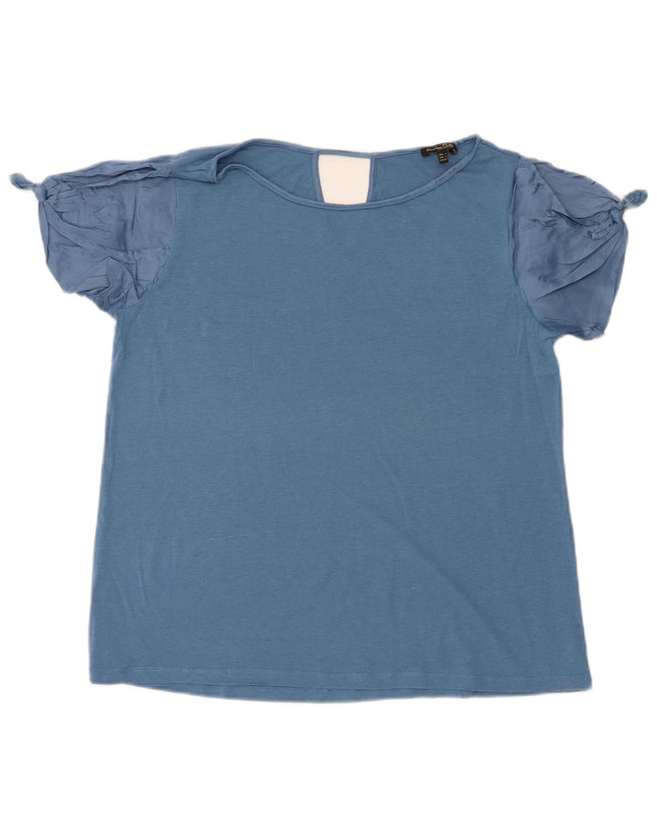 Massimo Dutti Dame T-Shirt Top UK 14 Stor Blå