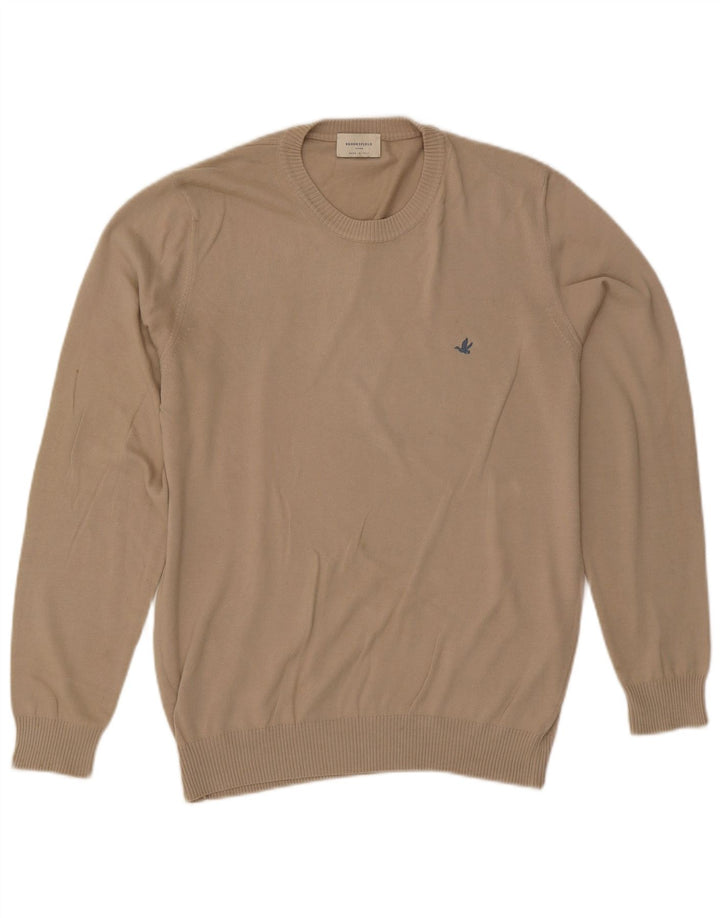 Brooksfield Herre sweater med rund hals, medium beige