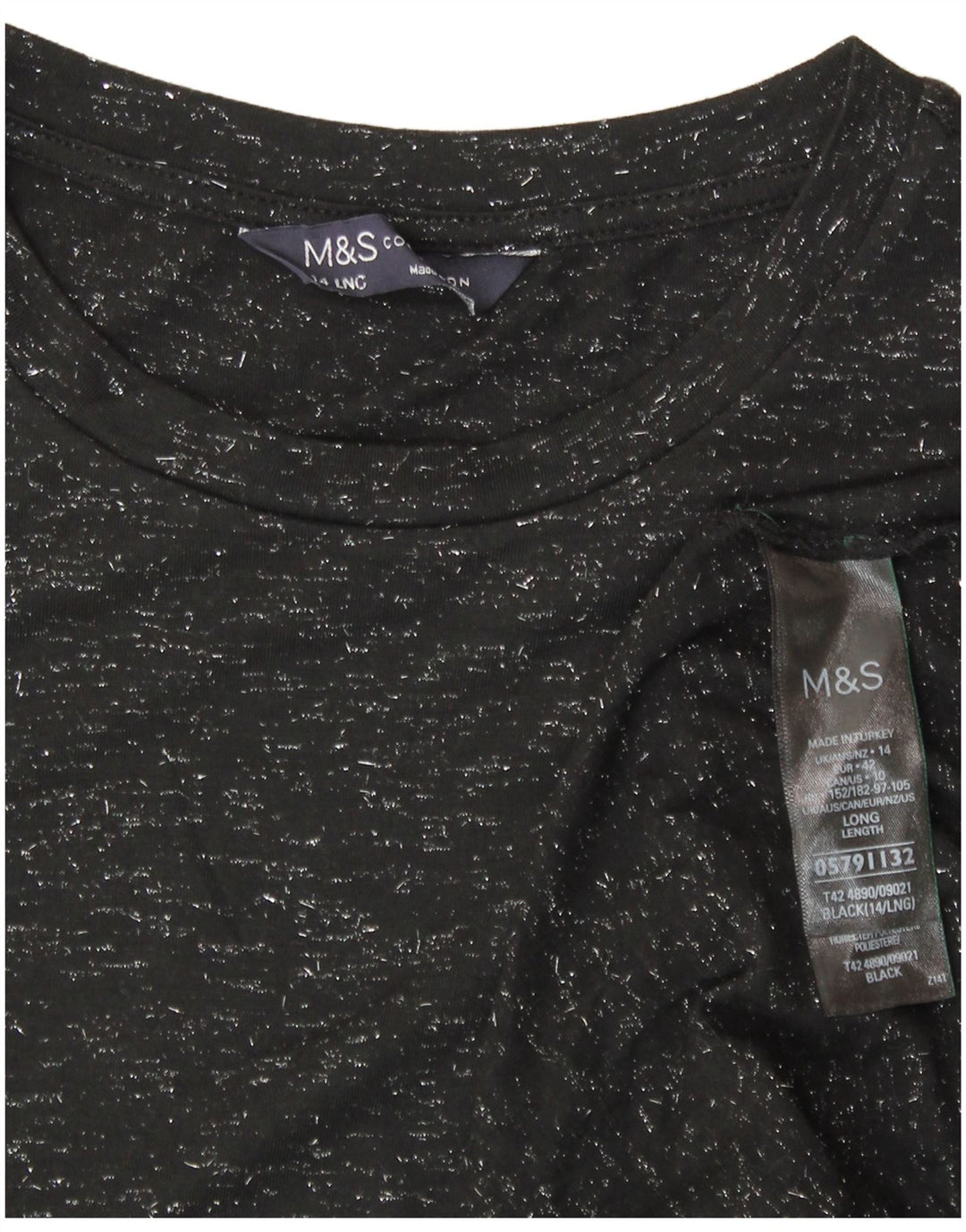 MARKS & SPENCER Womens A-Line Dress UK 14 Medium Black Polyester