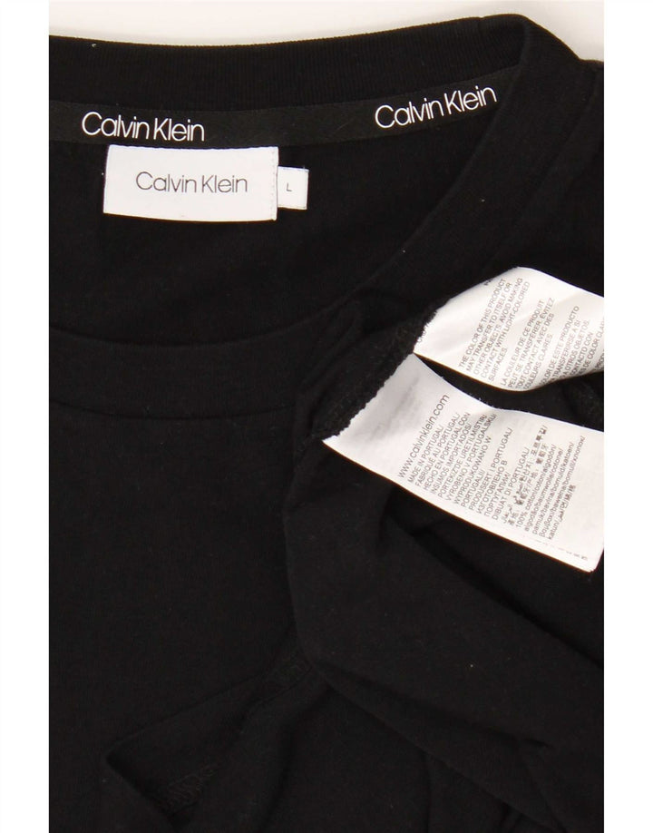 Calvin Klein Herre T-Shirt Top Stor Sort Bomuld