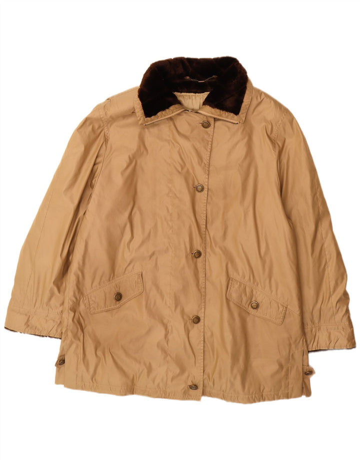 Delmod Dame Oversized Windbreaker Coat UK 18 XL Beige Polyester