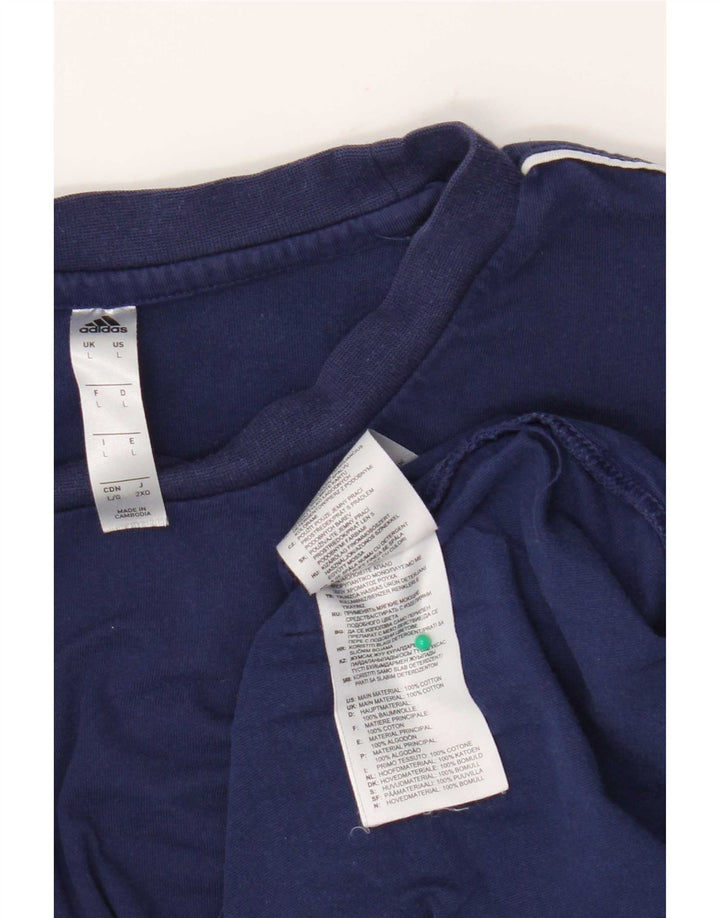 Adidas Herre T-Shirt Top Stor Marineblå Bomuld