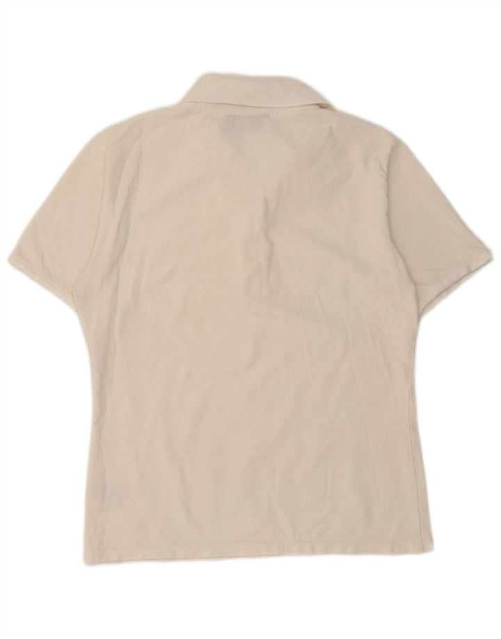 Timberland Dame Polo Shirt UK 14 Stor Hvid Bomuld